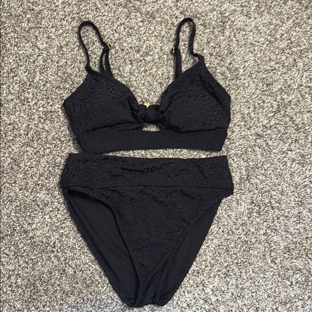 Black Leopard print Bikini Set